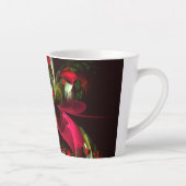 Red Green Floral Modern Abstrakt Art Pattern #02 Milchtasse (Rechts)