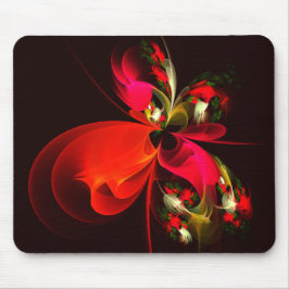 Red Green Floral Modern Abstrakt Art Pattern #02 Mousepad