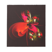 Red Green Floral Modern Abstrakt Art Pattern #02 Notizblock (Vorderseite)
