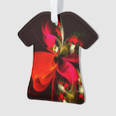 Red Green Floral Modern Abstrakt Art Pattern #02 Ornament (Vorderseite)