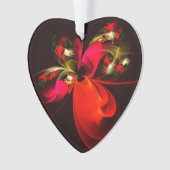 Red Green Floral Modern Abstrakt Art Pattern #02 Ornament (Vorderseite)