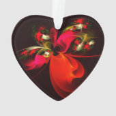 Red Green Floral Modern Abstrakt Art Pattern #02 Ornament (Rückseite)