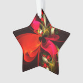 Red Green Floral Modern Abstrakt Art Pattern #02 Ornament (Vorderseite)