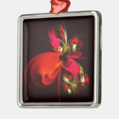 Red Green Floral Modern Abstrakt Art Pattern #02 Ornament Aus Metall (Links)
