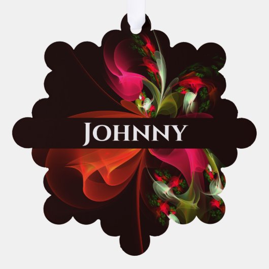 Red Green Floral Modern Abstrakt Art Pattern #02 Ornament Karte (Rückseite)