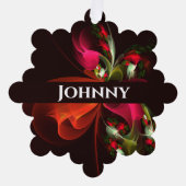 Red Green Floral Modern Abstrakt Art Pattern #02 Ornament Karte (Vorderseite)