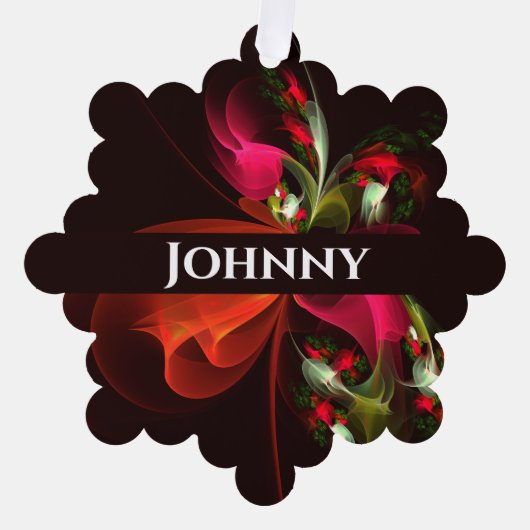 Red Green Floral Modern Abstrakt Art Pattern #02 Ornament Karte (Vorderseite)