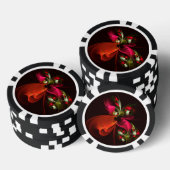 Red Green Floral Modern Abstrakt Art Pattern #02 Pokerchips (Stapel)
