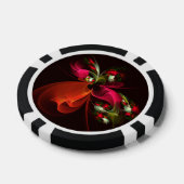 Red Green Floral Modern Abstrakt Art Pattern #02 Pokerchips (Einzeln)
