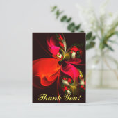 Red Green Floral Modern Abstrakt Art Pattern #02 Postkarte (Stehend Vorderseite)