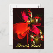 Red Green Floral Modern Abstrakt Art Pattern #02 Postkarte (Vorne/Hinten)