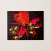 Red Green Floral Modern Abstrakt Art Pattern #02 Puzzle (Horizontal)