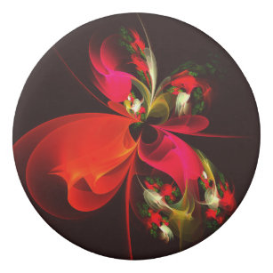 Red Green Floral Modern Abstrakt Art Pattern #02 Radiergummi