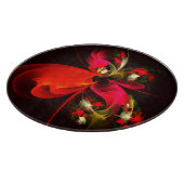 Red Green Floral Modern Abstrakt Art Pattern #02 Schneidebrett (Ecke)