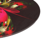 Red Green Floral Modern Abstrakt Art Pattern #02 Schneidebrett (Ecke)