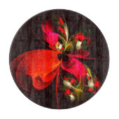 Red Green Floral Modern Abstrakt Art Pattern #02 Schneidebrett (Vorderseite)