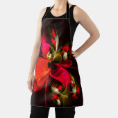 Red Green Floral Modern Abstrakt Art Pattern #02 Schürze (InSitu)