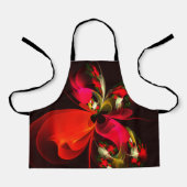 Red Green Floral Modern Abstrakt Art Pattern #02 Schürze (Vorderseite)