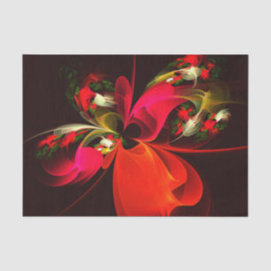 Red Green Floral Modern Abstrakt Art Pattern #02 Seidenpapier