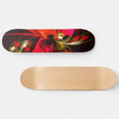 Red Green Floral Modern Abstrakt Art Pattern #02 Skateboard (Horizontal)