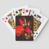 Red Green Floral Modern Abstrakt Art Pattern #02 Spielkarten (Rückseite)