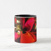 Red Green Floral Modern Abstrakt Art Pattern #02 Tasse (Zentrum)