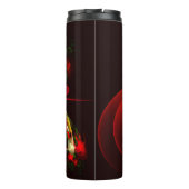 Red Green Floral Modern Abstrakt Art Pattern #02 Thermosbecher (Rückseite)