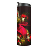 Red Green Floral Modern Abstrakt Art Pattern #02 Thermosbecher (Nach rechts gedreht)