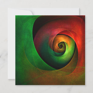 Red Green Floral Modernes Abstraktes Kunstmuster #