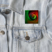 Red Green Floral Modernes Abstraktes Kunstmuster # Button (Beispiel)