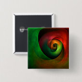 Red Green Floral Modernes Abstraktes Kunstmuster # Button (Vorne & Hinten)