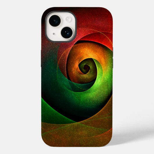 Red Green Floral Modernes Abstraktes Kunstmuster # Case-Mate iPhone Hülle (Rückseite)