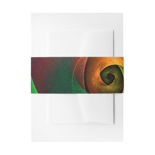 Red Green Floral Modernes Abstraktes Kunstmuster # Einladungsbanderole