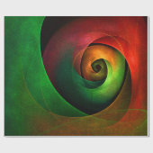 Red Green Floral Modernes Abstraktes Kunstmuster # Geschenkpapier (Flach)