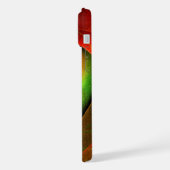 Red Green Floral Modernes Abstraktes Kunstmuster # iPhone Hülle (Linke Seite)