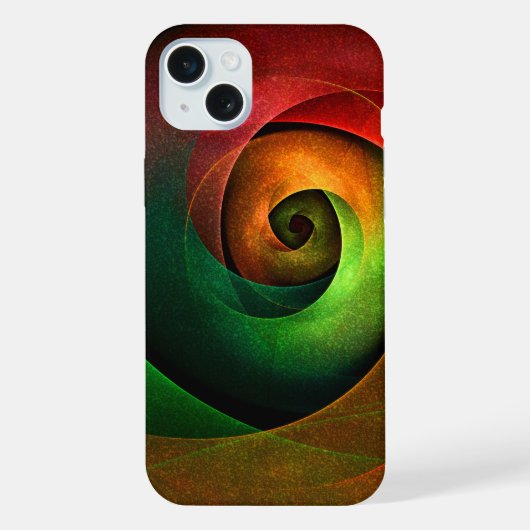 Red Green Floral Modernes Abstraktes Kunstmuster # iPhone Hülle (Rückseite)