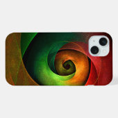 Red Green Floral Modernes Abstraktes Kunstmuster # iPhone Hülle (Rückseite (Horizontal))
