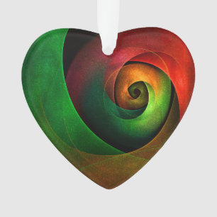 Red Green Floral Modernes Abstraktes Kunstmuster # Ornament