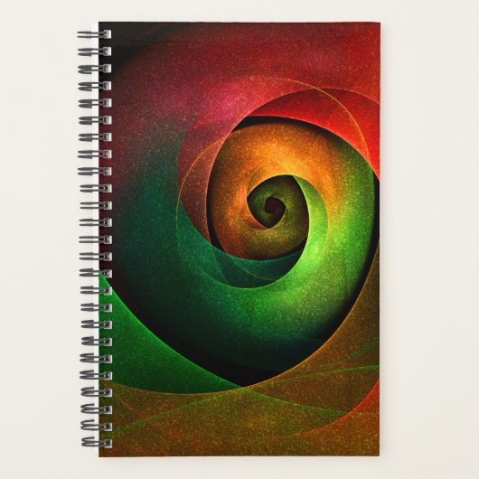 Red Green Floral Modernes Abstraktes Kunstmuster # Planer (Vorderseite)