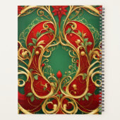 Red Green Floral Weihnachtsfeiertag Planer (Rückseite)