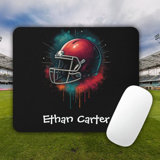 Red Green Football Helmet Kids Mousepad
