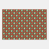 Red & Green Football & Santa Matching Weihnachten Geschenkpapier Set (Vorderseite)