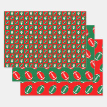 Red & Green Football & Santa Matching Weihnachten