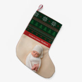 Red Green Foto Baby's First Kleiner Weihnachtsstrumpf (Vorderansicht (hängend))