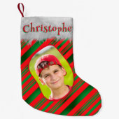 Red Green Frohe Weihnachts-Festivals Foto Name Ret Kleiner Weihnachtsstrumpf (Vorderseite)