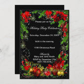 Red Green Frohe Weihnachts-Party Einladung (Vorne/Hinten)