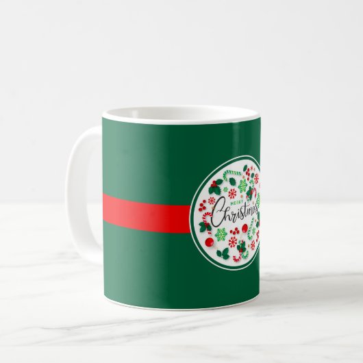 Red Green frohe Weihnachtsfeier Kaffeetasse (Vorderseite Links)