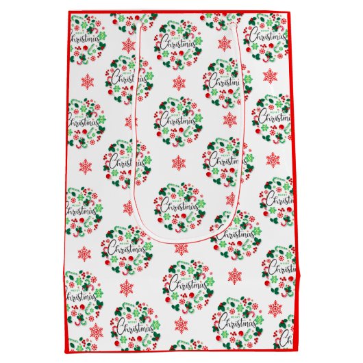 Red Green Frohe Weihnachtskleider Mittlere Geschen Geschenktüte (Rückseite)