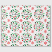 Red Green frohe Weihnachtswraath Wrapping Paper Geschenkpapier (Flach)