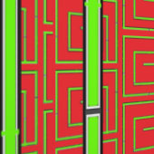 Red Green Geo Tapete (Naht)